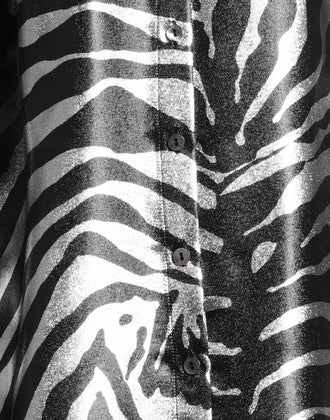 RRP €1280 DOLCE & GABBANA Shirt Blouse IT40 US4 UK8 XS Silk Blend Lame Zebra gallery photo number 5