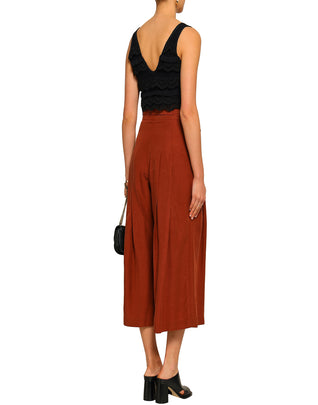 RRP €475 MARISSA WEBB Trousers Size US 2 / S Linen Blend Pleated High Waist
