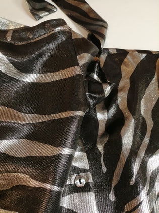 RRP €1280 DOLCE & GABBANA Shirt Blouse IT40 US4 UK8 XS Silk Blend Lame Zebra gallery photo number 8