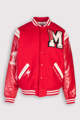 RRP€245 MOA CONCEPT x LOONEY TUNES Baseball Jacket Size XL Faux Leather Sleeve