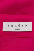 RRP€360 SANDRO Harpie Jacquard Wrap Dress FR40 US8 UK12 L Linen Blend V-Neck gallery photo number 6