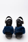 RRP€255 RUCOLINE Leather & Rabbit Fur Slingback Sandals US7 EU37 UK4 Platform gallery photo number 3