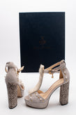 RRP€415 FABI Leather & Rabbit Fur Sandals US9 UK7 EU40 Studs Made in Italy gallery photo number 1