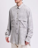RRP€600 ROCHAS Silk Button-Up Shirt IT50 US40 L Grey Tie Dye Detachable Collar gallery photo number 6