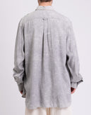RRP€600 ROCHAS Silk Button-Up Shirt IT50 US40 L Grey Tie Dye Detachable Collar gallery photo number 7