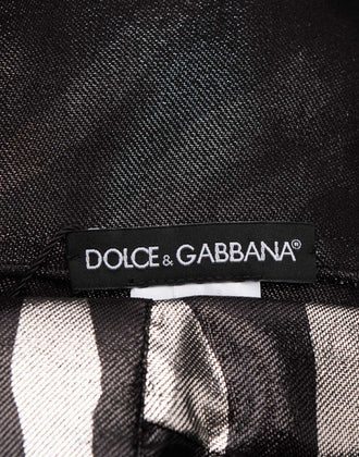 RRP €1280 DOLCE & GABBANA Shirt Blouse IT40 US4 UK8 XS Silk Blend Lame Zebra gallery photo number 6
