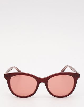 RRP€340 JIMMY CHOO ANNABETH/S Butterfly Sunglasses Red Lenses Bead Sides