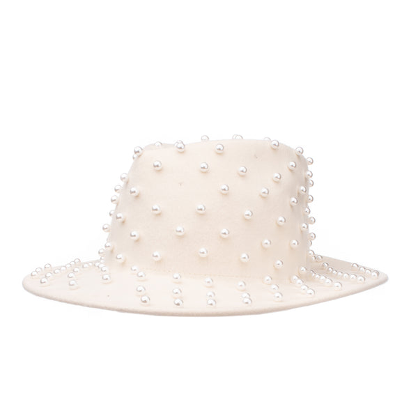 White Pearl Fedora Hat