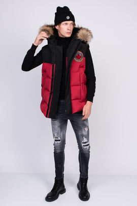 RRP €1085 DSQUARED2 Down Puffer Gilet Size IT 50 / L Raccoon Fur Trim Hooded