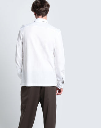 RRP€289 MISSONI Shirt Size L White Logo Herringbone Long Sleeves Spread Collar gallery photo number 3