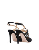 RRP€230 8 Lurex Slingback Shoes US11 EU41 UK8 Black Stiletto Heel Made in Italy gallery photo number 4