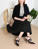 RRP€230 8 Lurex Slingback Shoes US11 EU41 UK8 Black Stiletto Heel Made in Italy gallery photo number 1