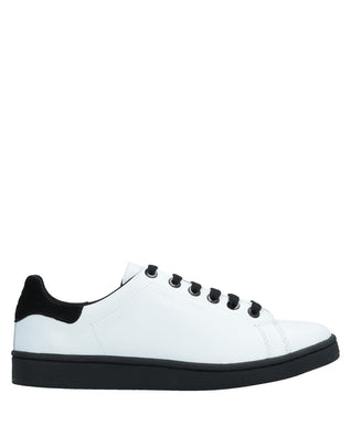 RRP€454 NEIL BARRETT Leather Sneakers US7 UK4 EU37 White Logo Flat