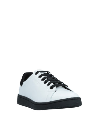 RRP€454 NEIL BARRETT Leather Sneakers US7 UK4 EU37 White Logo Flat