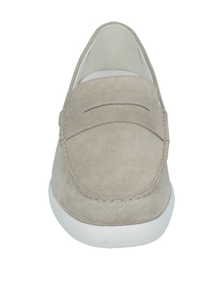 RRP €150 ARMANI EXCHANGE Leather Loafer Shoes US8 UK7 EU41 Grey
