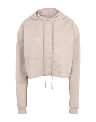 RRP €245 SHAWN MENDES Hoodie Size XS Embossed Rose 'IN MY BLOOD' Cropped gallery photo number 5