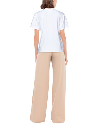 RRP€150 ALBERTA FERRETTI T-Shirt Size S White Print Round Collar Short Sleeves