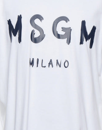 RRP€160 MSGM T-Shirt Top Size M Logo Short Sleeve Crew Neck Made in Italy gallery photo number 5