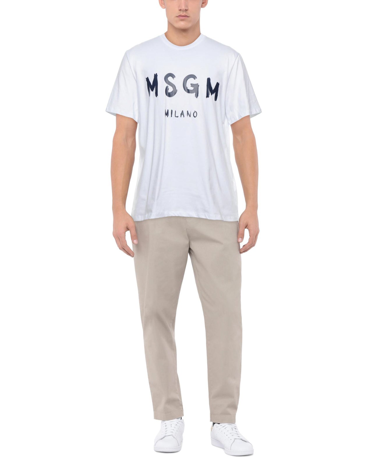 RRP€160 MSGM T-Shirt Top Size M Logo Short Sleeve Crew Neck Made in Italy gallery main photo
