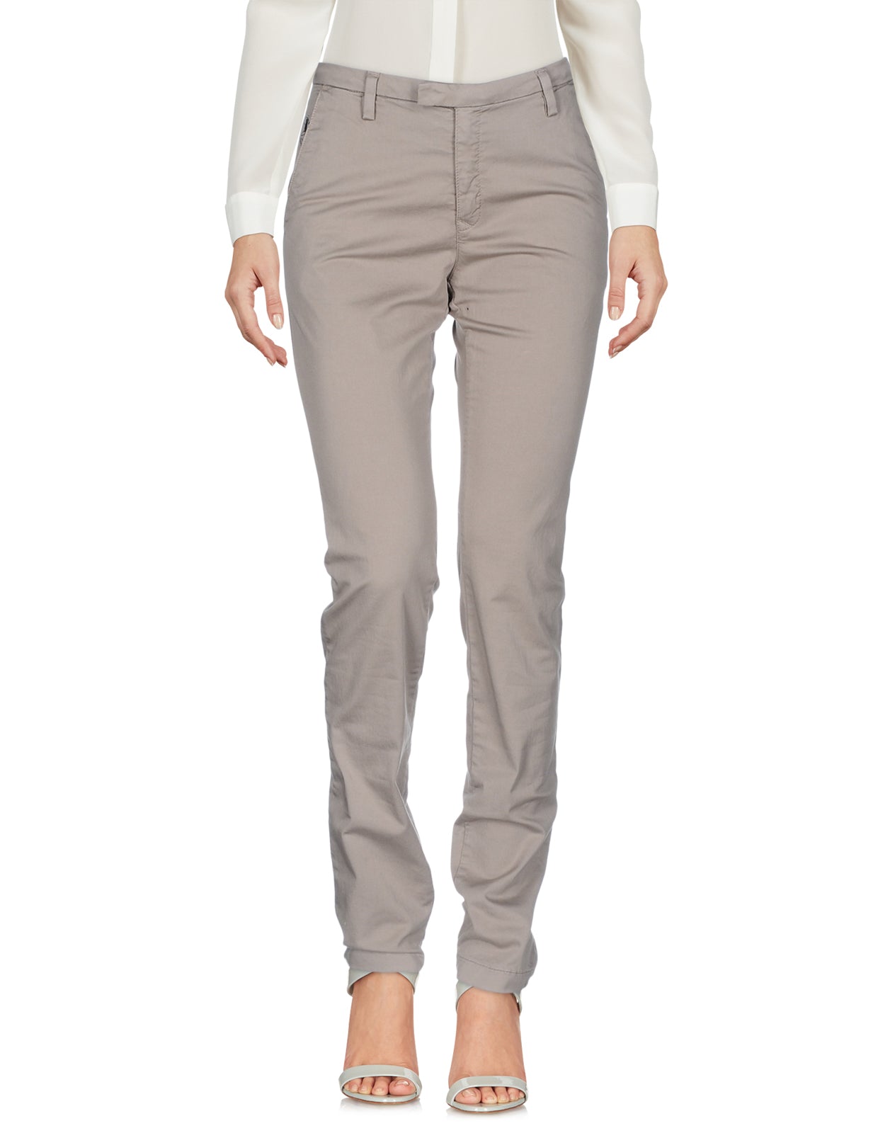 EUROPEAN CULTURE Twill Chino Trousers Size 28 M Stretch Embroidered Logo Zip Fly gallery main photo