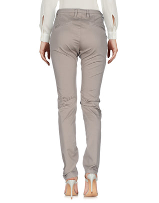EUROPEAN CULTURE Twill Chino Trousers Size 27 Stretch Embroidered Logo Zip Fly