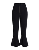 RRP €460 NICHOLAS Crepe Trousers Size US 4 / S Zip Front Flared Cuffs Cropped gallery photo number 3