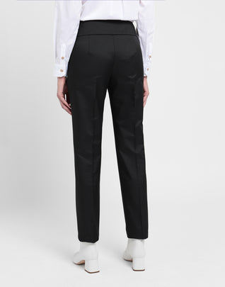 SHARON CHO Trousers Size IT 44 Flat Front Zipped Side Made in Italy