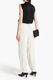 RRP€1088 SALVATORE FERRAGAMO Silk Pleated Trousers IT40 US6 UK10 S Made in Italy gallery photo number 2