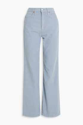 RRP€346 RE/DONE Corduroy Wide-Leg Trousers W27 Blue Logo Patch High-Rise gallery photo number 5