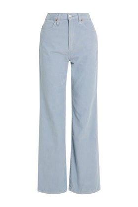 RRP€346 RE/DONE Corduroy Wide-Leg Trousers W27 Blue Logo Patch High-Rise gallery photo number 3