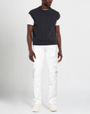 RRP€290 VKING Jeans W34 White Worn Look Ripped Button Fly Made in Italy gallery photo number 1