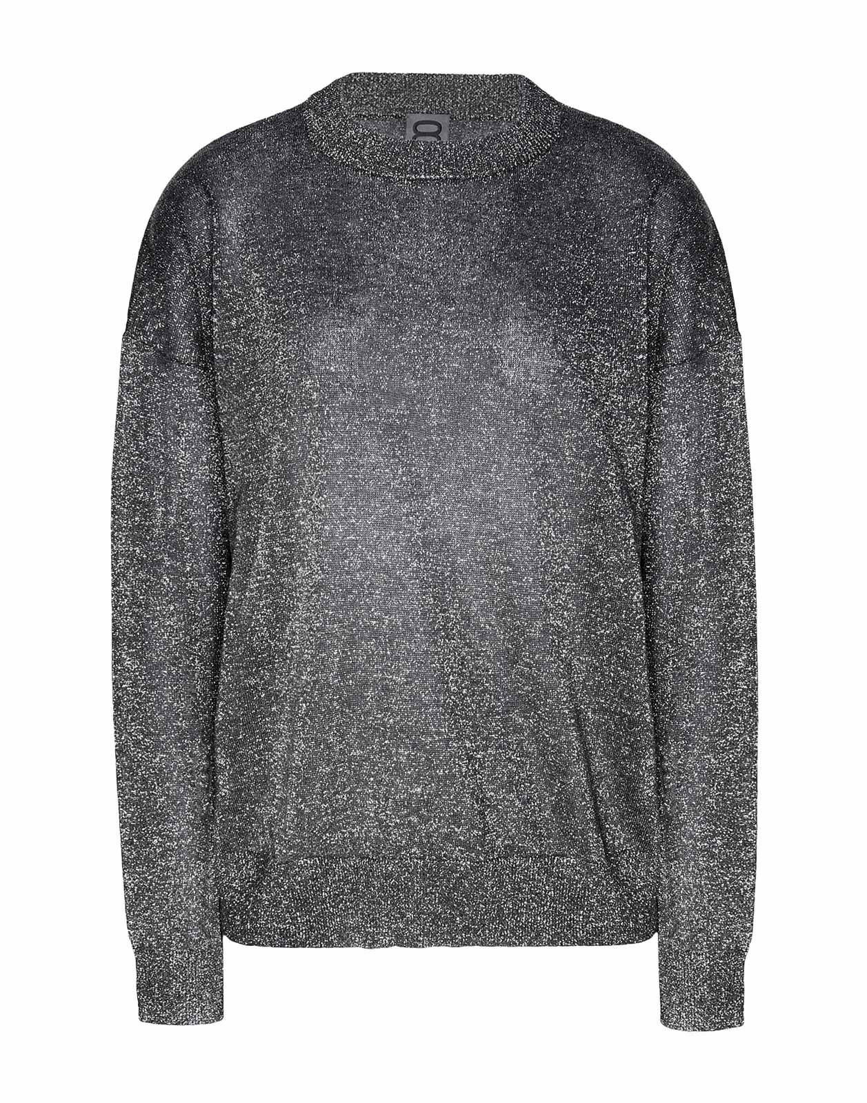 RRP €110 8 Jumper Size XS Metallic Effect Thin Knit Crew Neck gallery main photo