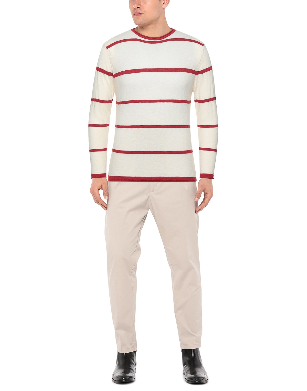 RRP€119 L.B.K. Pullover Jumper Size S Thin Knit Striped Pattern Made in Italy gallery main photo