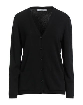 RRP €1390 VALENTINO Wool Cardigan Size XL Black Thin Knit V-Neck Made in Italy gallery photo number 3