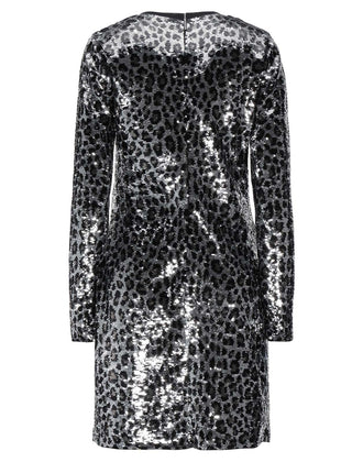 RRP€495 MICHAEL MICHAEL KORS Sequined Sheath Dress Size S Lined Leopard Print gallery photo number 5