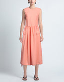 RRP €380 EMPORIO ARMANI Midi A-Line Dress US12 UK16 EU48 2XL Pink Drawstring Hem gallery photo number 1