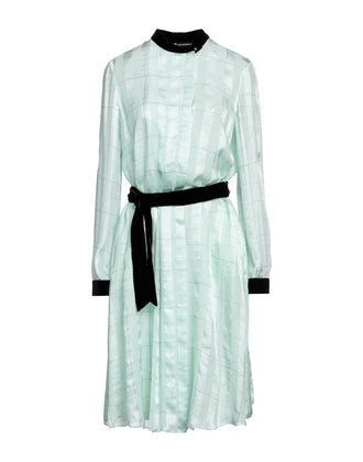 RRP €950 EMPORIO ARMANI Silk Shirt Dress EU46 US10 UK14 XL Green Velour Trim gallery photo number 3