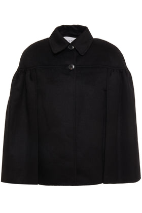 RRP €2695 VALENTINO Angora & Wool Cape Jacket US2 UK6 IT38 XS Black Silk Lined gallery photo number 3