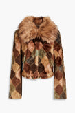 RRP€686 UNREAL FUR Faux Fur Short Jacket Size S Printed Lined Multicolour gallery photo number 3