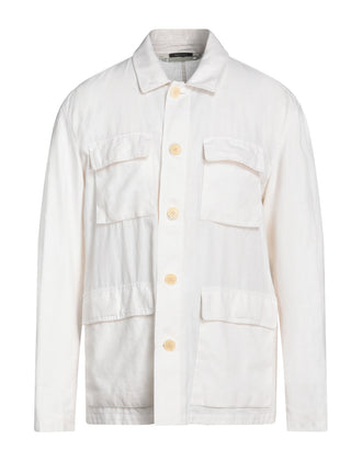 RRP €1269 ERMENEGILDO ZEGNA Linen Shirt Jacket IT56 US46 XL White Collared gallery photo number 3