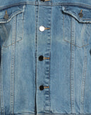 RRP €430 ROSAMUND MOISELLE Denim Jacket US8 FR40 L Patched 'KISS MY ATTITUDE' gallery photo number 5