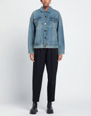 RRP €430 ROSAMUND MOISELLE Denim Jacket US8 FR40 L Patched 'KISS MY ATTITUDE' gallery photo number 2
