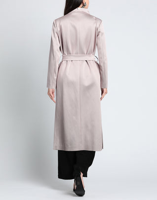 RRP €1210 HERNO Satin Midi Coat IT42 US6 UK10 S Belted Logo Made in Italy