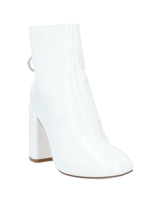 RRP€119 STEVE MADDEN Ankle Boots US6.5 UK4 EU37 White Varnished Effect