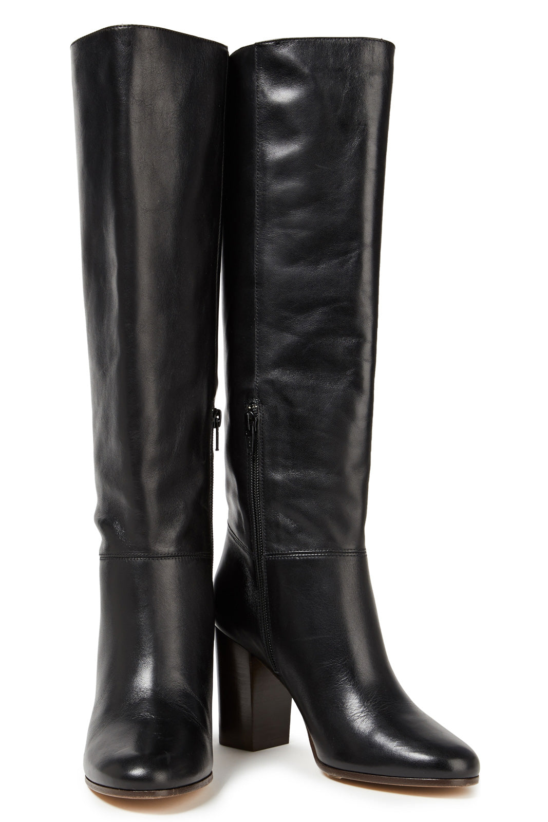 RRP€402 MAJE Leather Tall Boots US6 UK3 EU36 Black Made in Portugal gallery main photo