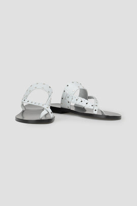 RRP €375 IRO Leather Flat Sandal Shoes US6.5 UK4.5 FR37 Studded Made in Portugal