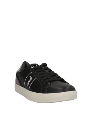 RRP€120 TRUSSARDI Sneakers US11 UK8 EU41 Black Logo Flat