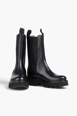 RRP€470 GRENSON Leather Knee Boots US9 UK6.5 EU39.5 Extralight Black Polished