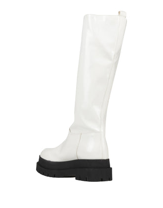 RRP €142 UNLACE Knee Boots US9 UK6 EU39 White Varnished Panel Lug Sole gallery photo number 4