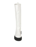 RRP €142 UNLACE Knee Boots US9 UK6 EU39 White Varnished Panel Lug Sole gallery photo number 2
